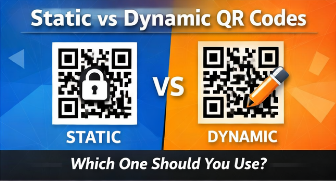 Side-by-side comparison of static vs dynamic QR codes